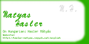 matyas hasler business card